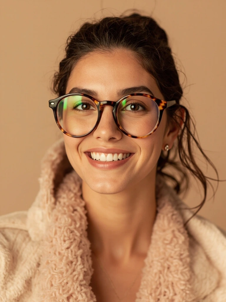 Front view of the Halden frames on a face, as seen through the virtual try-on.