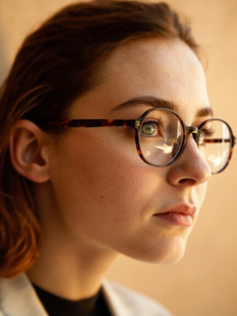 Three-quarter profile showing the Halden frame proportion on a face.